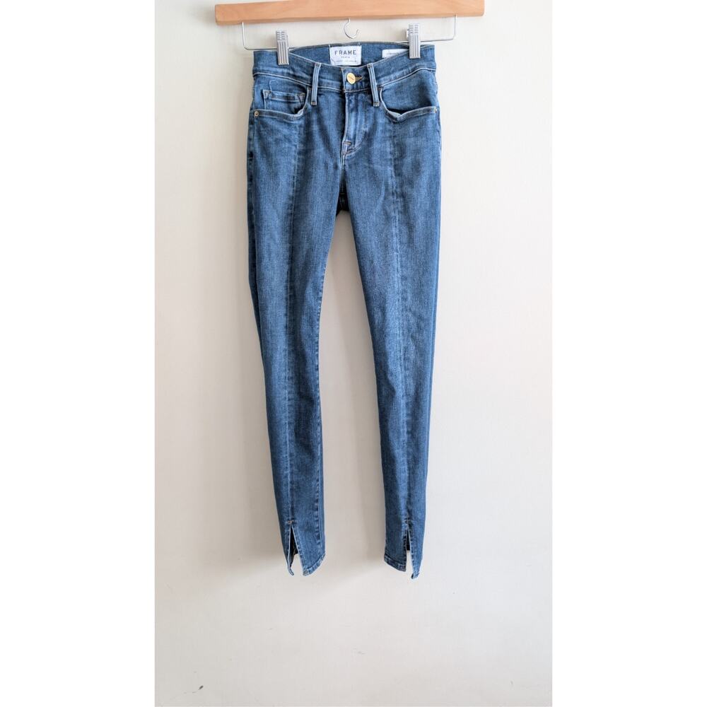 Frame Le Skinny de Jeanne Tuckahoe Split Ankle Hem Skinny Jeans Sz 24 Minimalist